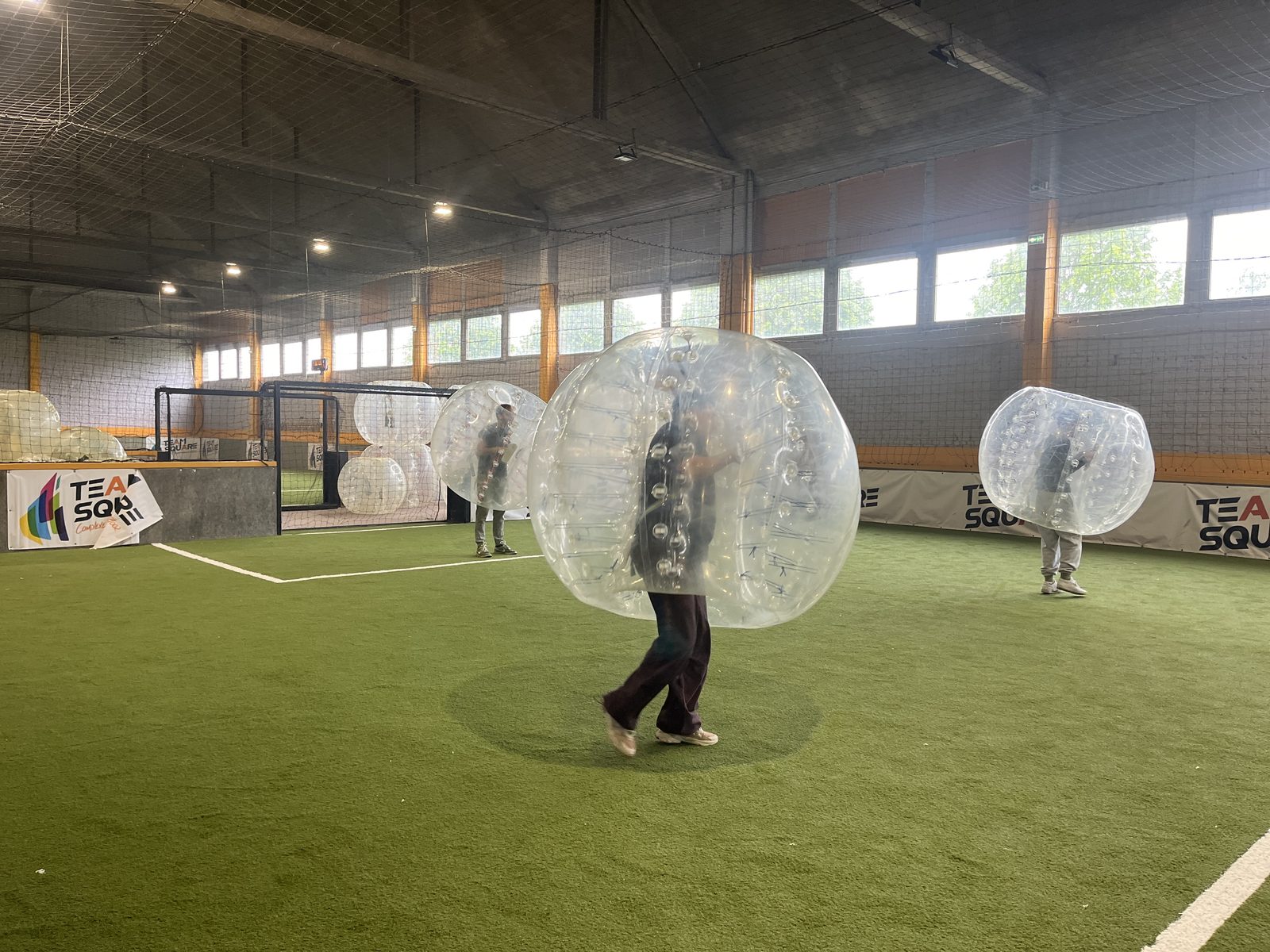 Match de Bubble Foot en famille chez Team Square